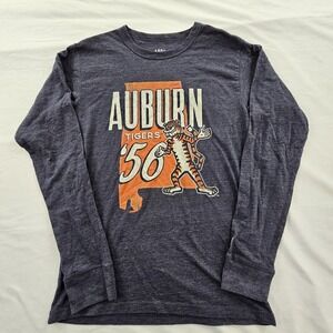 Auburn Tigers '56 League 91 Blue Long Sleeve Cotton Blend T-Shirt Men's S